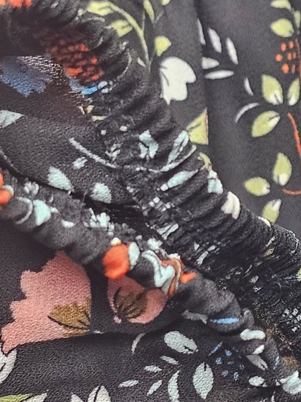 Wrangler Woodland Floral Sheer Dress L Deer Bunny Boho Ruffle - Picture 13 of 15